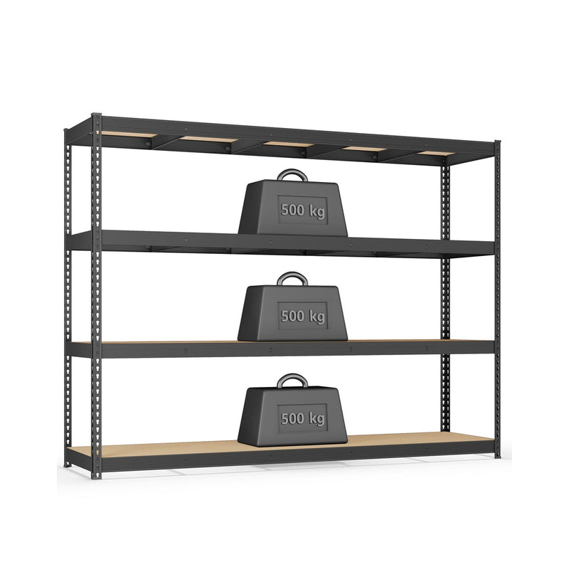 SONGMICS 4-tier heavy duty garage shelving unit in black, main shot