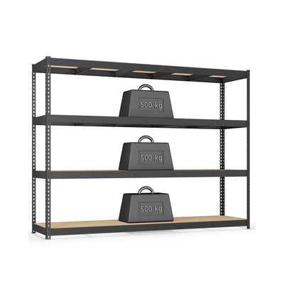 SONGMICS 4-tier heavy duty garage shelving unit in black, main shot