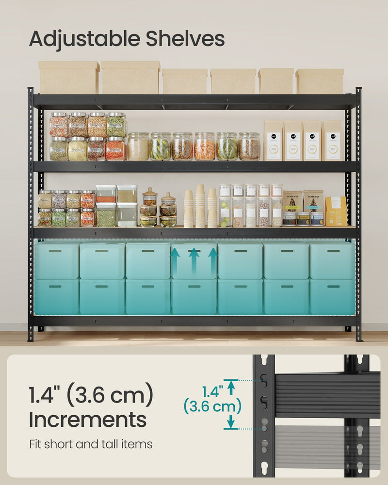 Shelving unit dimensions diagram, 60 x 240 x 183 cm