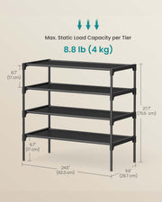 Dimensions diagram showing the rack at 62.3 cm wide, 29.7 cm deep and 70.5 cm tall