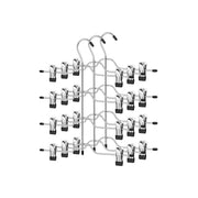 4-tier chrome pants hanger with clips, angled studio shot