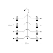 Dimensions diagram showing the hanger at 35cm tall and 32cm wide with 4 tiers of clips