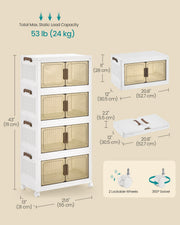 Dimension diagram giving 55 x 31 x 111 cm overall, 52.7 x 30.5 x 28 cm per box and 24 kg load