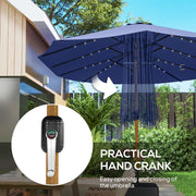 4.6m Double Garden Parasol with Solar LED Lights and Extra-Large Canopy — Grey, Blue or Beige Outsunny