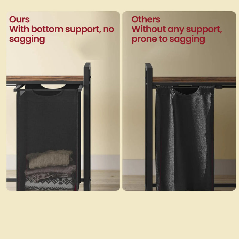 Laundry Sorter with 4 Removable Pull Out Bags for Clothes and Towels by Vasagle