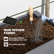 Grey Wooden Two Tier Raised Garden Planter for Flowers and Herbs by Outsunny