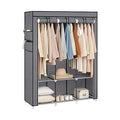 Portable Fabric Wardrobe With Cover, Grey by Songmics Songmics