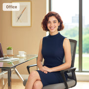 Office Chair with Mesh Back and Lumbar Support for Waiting or Conference Room Dark Grey