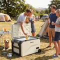 42.5L Battery Powered Portable Cooler Box with Wheels, Bluetooth Control, Shockproof