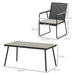 Grey 6 Seater Patio Dining Set With Cushions and Rattan Backrest by Outsunny