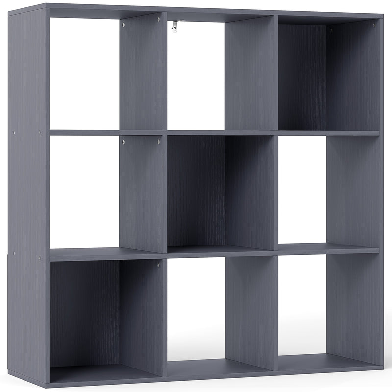 9 Cube Storage Organiser Unit With Open Shelves Ideal For Home Or Office, Grey