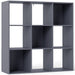 9 Cube Storage Organiser Unit With Open Shelves Ideal For Home Or Office, Grey