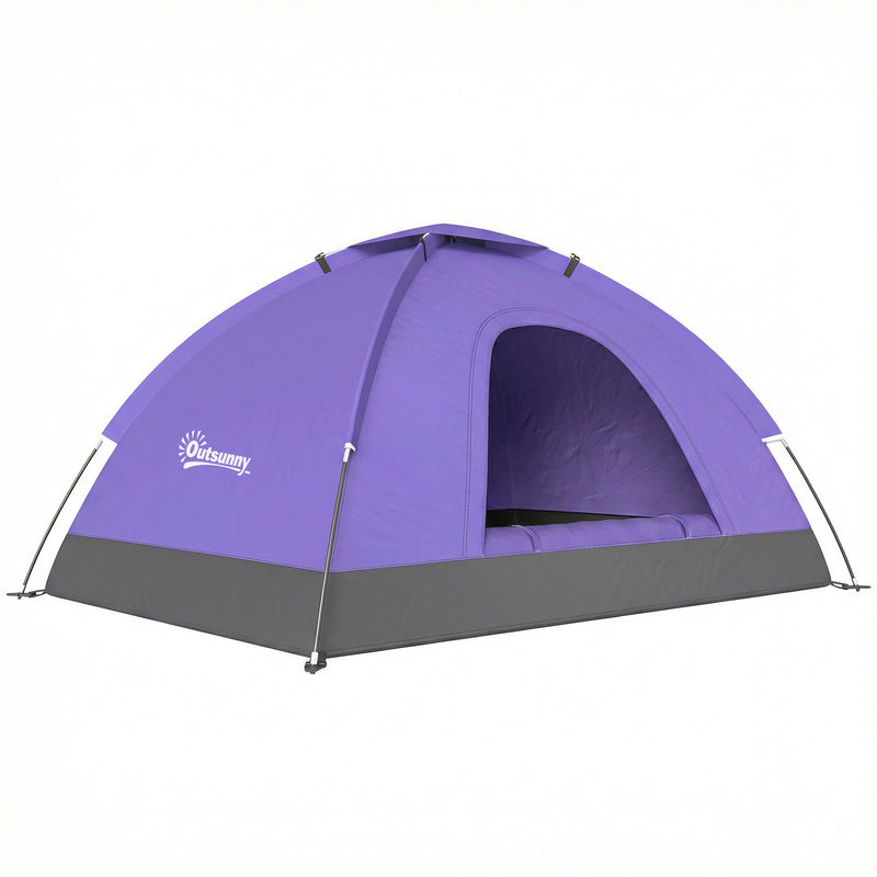 2 Person Camping Tent with Mesh Windows for Fresh Air and Bug Protection Light Purple