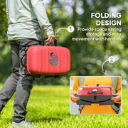 Red Folding Charcoal BBQ Grill with Thermometer Vent and 1232 cm² Cooking Area by Outsunny