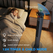 Tower Fan with Remote Control and Oscillation for Cooling Small Spaces Grey AOSOM