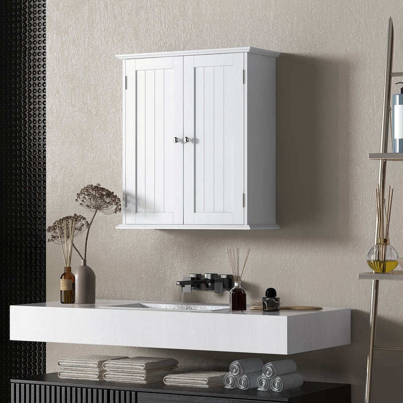 Bathroom Wall Cabinet with Adjustable Shelves for Extra Storage White