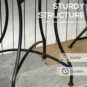 Round Mosaic Garden Table Grey and Black Ideal for Outdoor Dining or Balcony Use