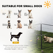 6 Panel Portable Dog Playpen with Door 60cm High for Small Dogs Black by PawHut