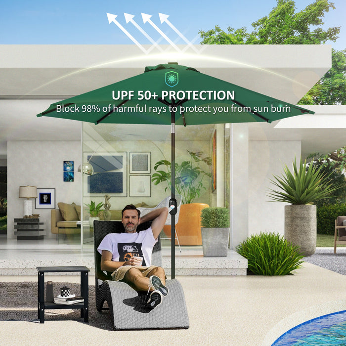 Green 3m Replacement Parasol Canopy UPF 50 Plus with Top Vent Fits 8 Rib Frames by Outsunny
