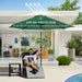 Green 3m Replacement Parasol Canopy UPF 50 Plus with Top Vent Fits 8 Rib Frames by Outsunny