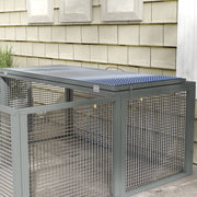 Wooden Folding Rabbit Hutch for 2 to 3 Rabbits with Outdoor Run Space Grey AOSOM