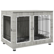 Large Indoor Dog Kennel with Soft Cushion and Double Doors for Comfort and Space Grey