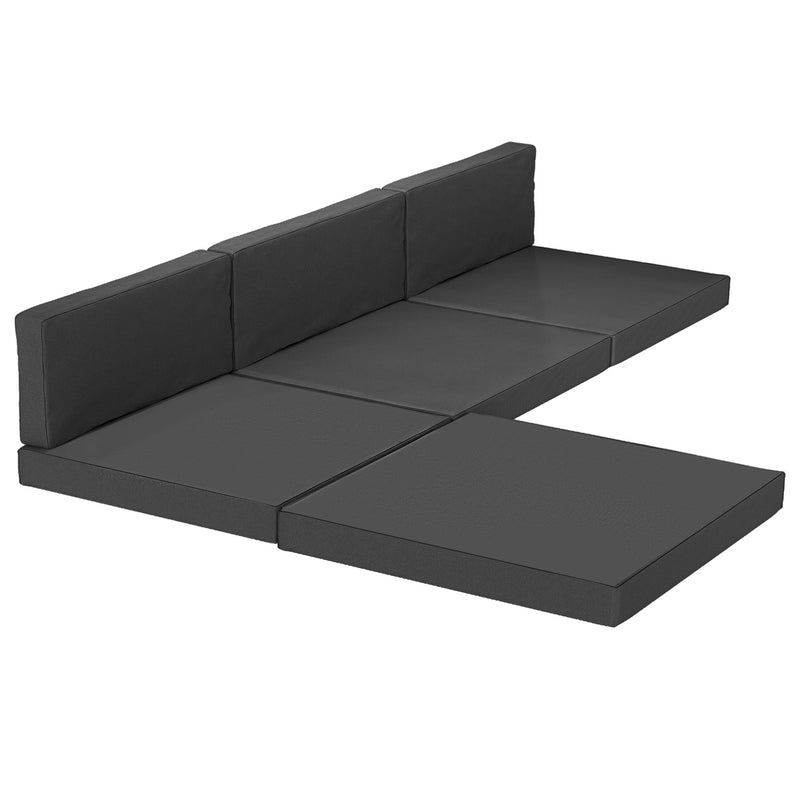 Garden Loveseat Cushion Set Seven Piece Water Repellent UPF50 Plus Easy Clean Black