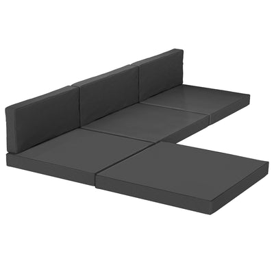 Garden Loveseat Cushion Set Seven Piece Water Repellent UPF50 Plus Easy Clean Black Outsunny