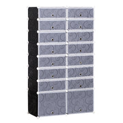 16 Cube Shoe Storage Cabinet with Modular Shelves Fits 32 Pairs for Hallway or Bedroom