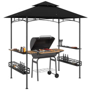 Grey BBQ Grill Gazebo with Shelves 150 x 240cm by Outsunny
