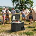 49L Portable Dual Zone Camping Car Fridge Freezer Cooler for Chilled Food and Drinks, Black