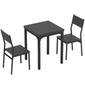 Compact Dining Set for Small Kitchens or Flats with Space Saving Chairs Black Wood Effect