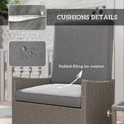 5 Piece Rattan Patio Furniture Set With Cushions Dark Grey by Outsunny