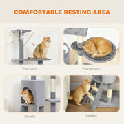 Multi Level Cat Tree With Scratching Posts And Condo For Indoor Kittens Grey AOSOM