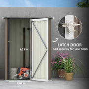 5ft x 3ft Metal Garden Storage Shed With Lockable Door for Tools and Equipment Brown By Outsunny