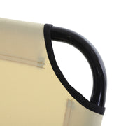 Beige Foldable Sun Loungers Set of 2 with 5 Position Backrest for Outdoor Relaxing