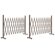 Set of 2 Freestanding Foldable Garden Fences Aluminium Expandable Picket Design Dark Brown