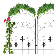 Set of 2 Metal Garden Trellises Scroll Design Supports Climbing Plants and Outdoor Vines
