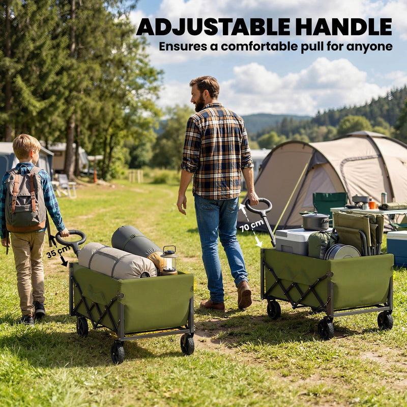Folding Festival Trolley for Easy Transport of Camping or Garden Gear Black Outsunny