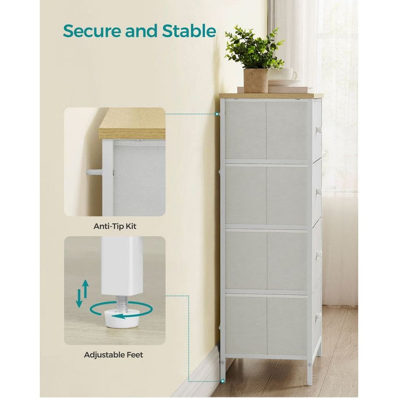 4 Drawer Chest With Fabric Drawers by Songmics