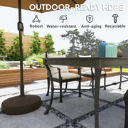 Brown 28kg Sand or 23kg Water Filled Garden Parasol Base Outdoor Umbrella Stand by Outsunny
