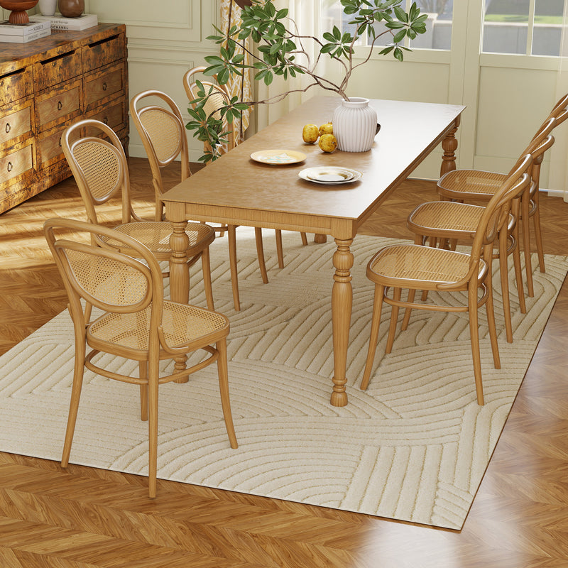 Jacquard Rug with Soft Thick Pile and Non Slip Backing for Living Room or Bedroom Cream AOSOM