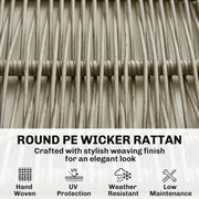 Rattan Garden Furniture Set for Relaxing Outdoor Seating with Cushions and Coffee Table Cream Outsunny