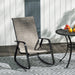 Ergonomic Garden Rocking Chair with High Back and Armrests for Patio or Balcony by Outsunny