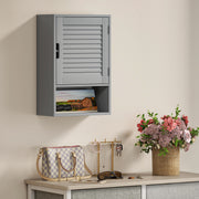 Wall Mounted Bathroom Cabinet With Adjustable Shelves For Compact Storage Grey AOSOM