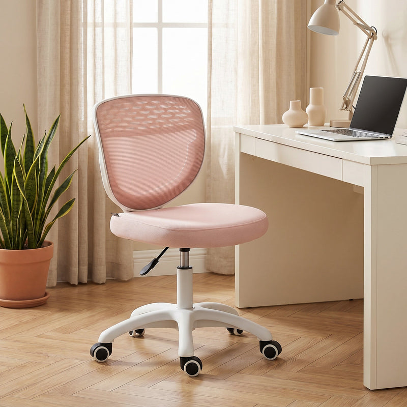 Compact Desk Chair for Small Bedrooms or Home Offices with Mesh Back