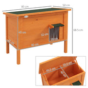 Wooden Insulated Outdoor Cat House with Removable Floor and Open Roof for All Seasons, Orange