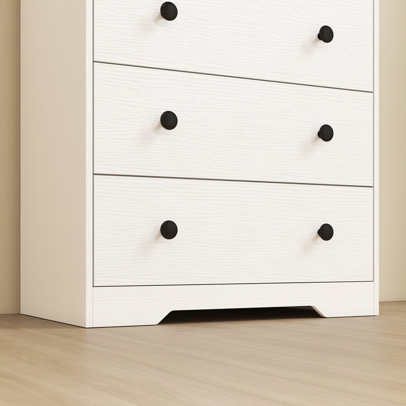 Slim Chest of Drawers for Small Bedrooms with Open Shelf and 4 Deep Drawers