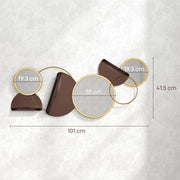 Gold Metal Wall Art Decorative Mirror for Living Room Bedroom or Dining Room