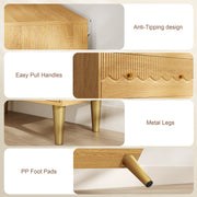 Chest of Drawers with Three Large Storage Drawers and Easy Clean Surface Oak Grain AOSOM
